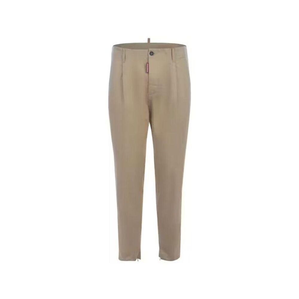 Dsquared² Cotton Chino Pants Men Beige Bottoms
